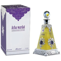 Perfume bottle and packaging of Arba Wardat by Rasasi on a white background